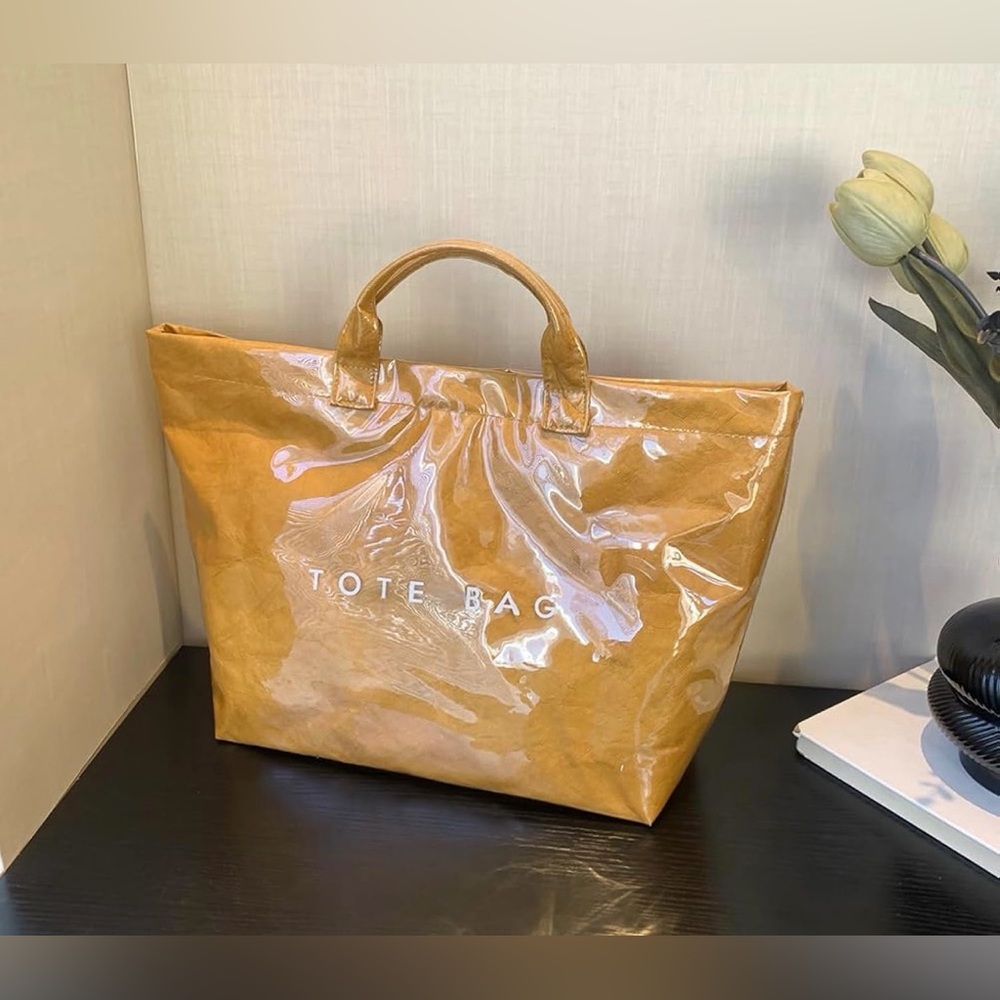 Glossy Patent Tote Bag | Minimalist Luxury Statement Carryall ✨EUC - Picture 4 of 8